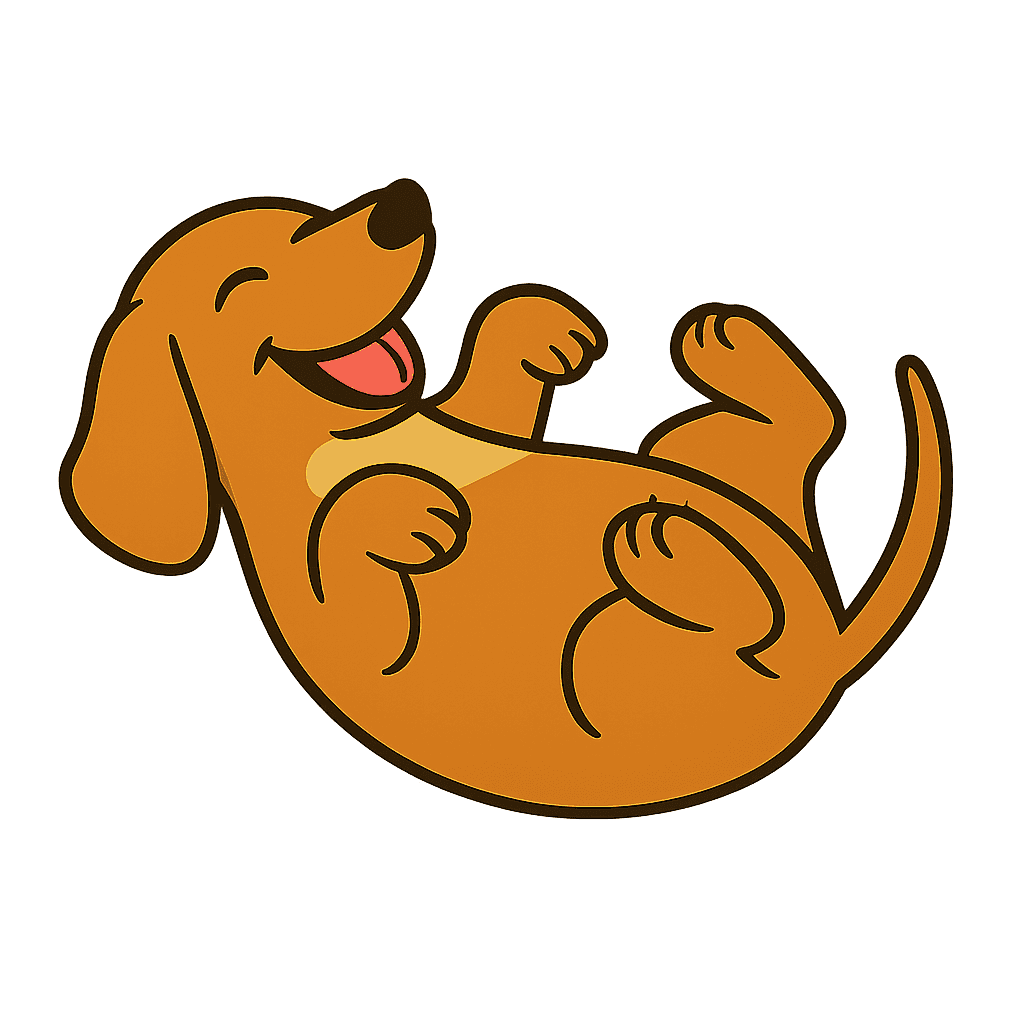 Dachshund on its back for the icon Behaviour & Personality Dachshund