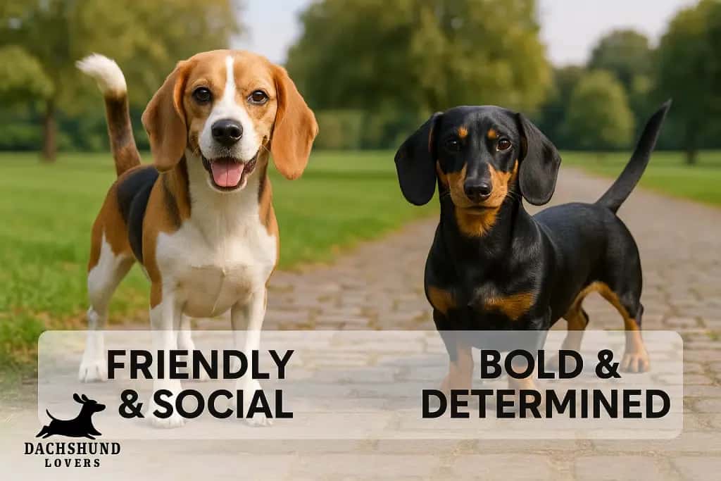 Beagle vs Dachshund temperament comparison – Beagle shown as friendly and social,
