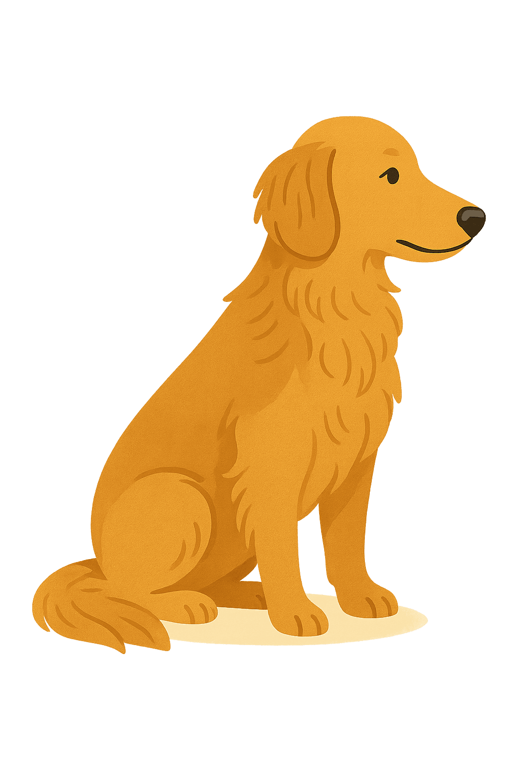 Cartoon Golden Dox dog sitting.