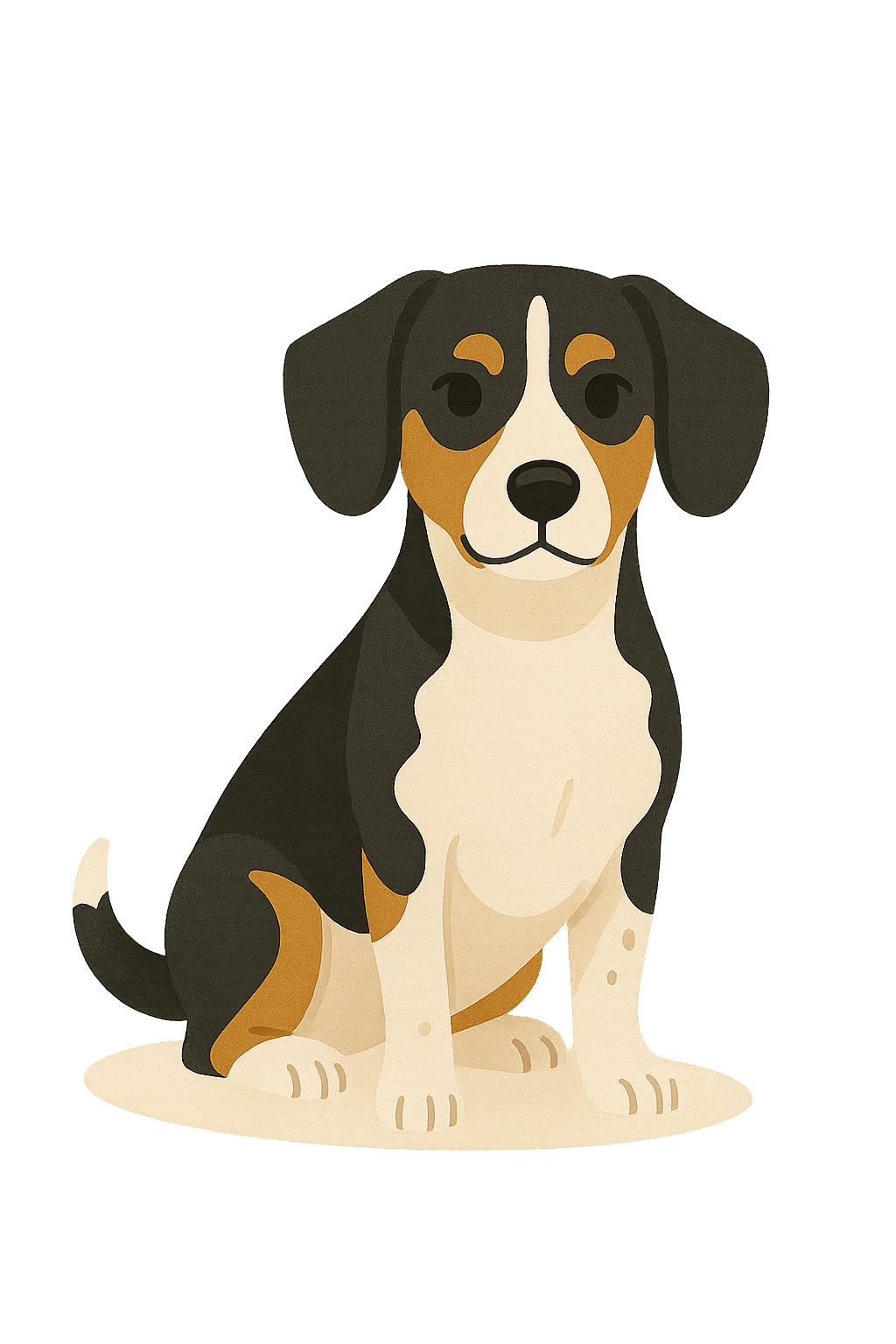 Cartoon Jackshund dog sitting.