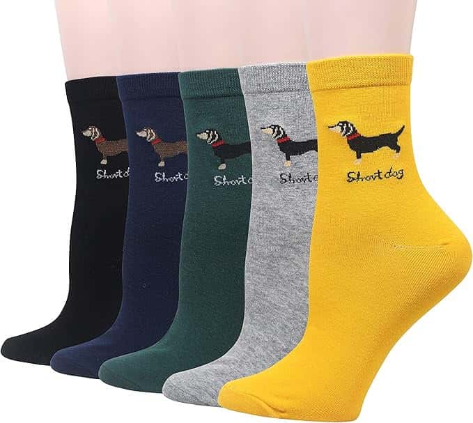 Cute Dachshund Pattern Crew Socks