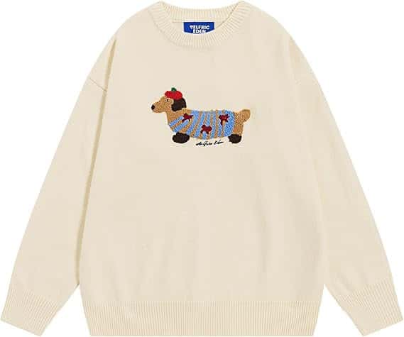 Cartoon Dachshund Knit Sweater AelfricEden