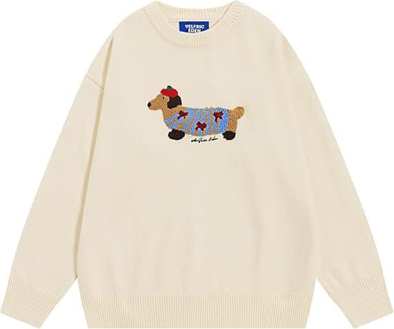 Cartoon Dachshund Knit Sweater AelfricEden