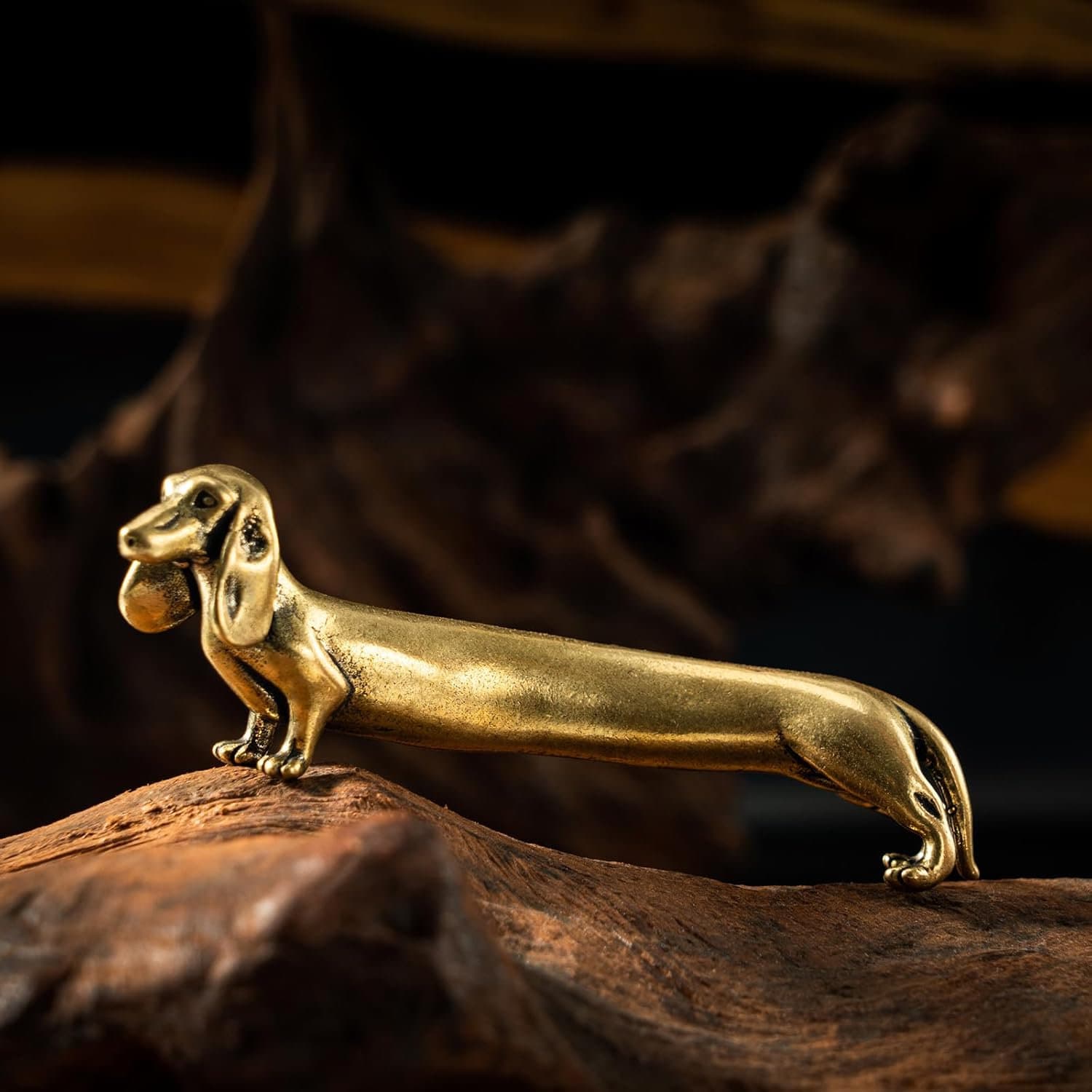 Vintage Brass Dachshund Figurine Chovy