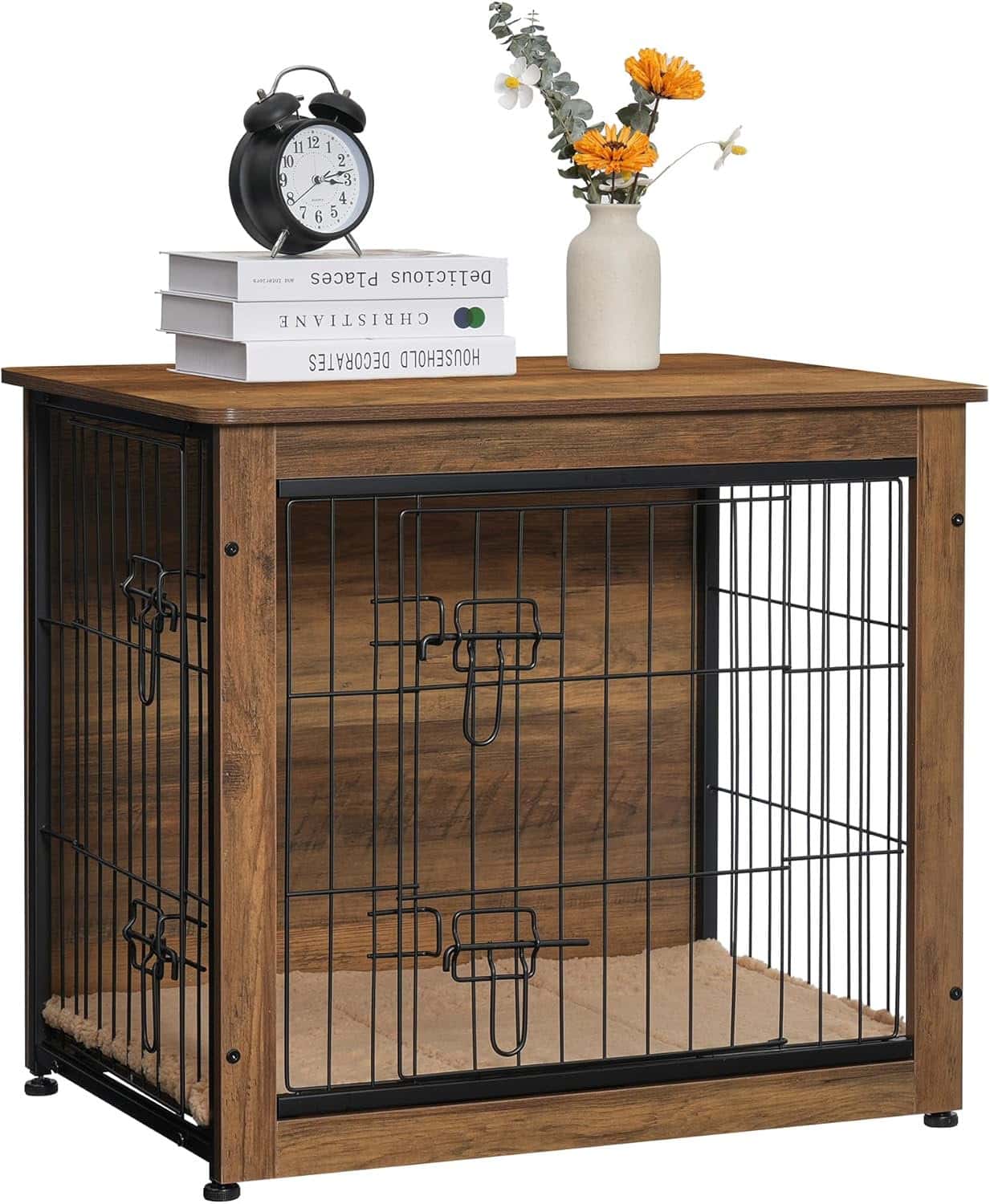 Dwanton Small Dog Crate Furniture, Warm Brown