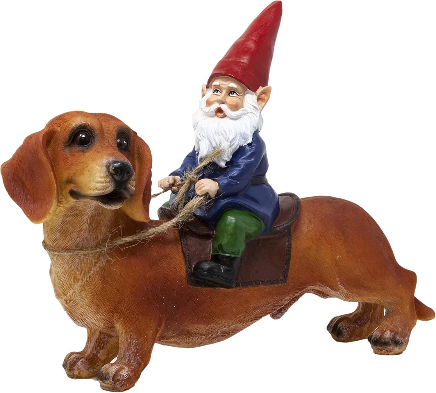 Gnome Riding Dachshund Garden Statue Funny Guy Mugs