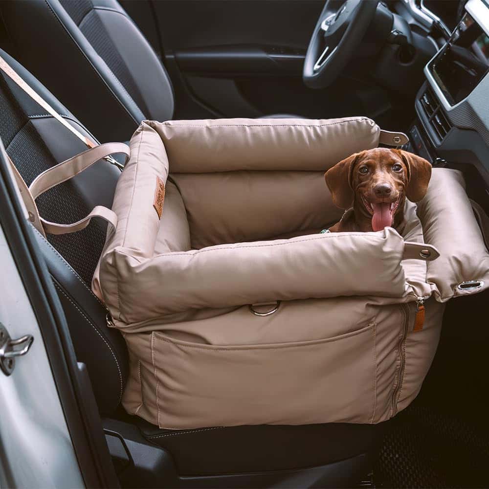 FunnyFuzzy Light Khaki Dog Car Seat