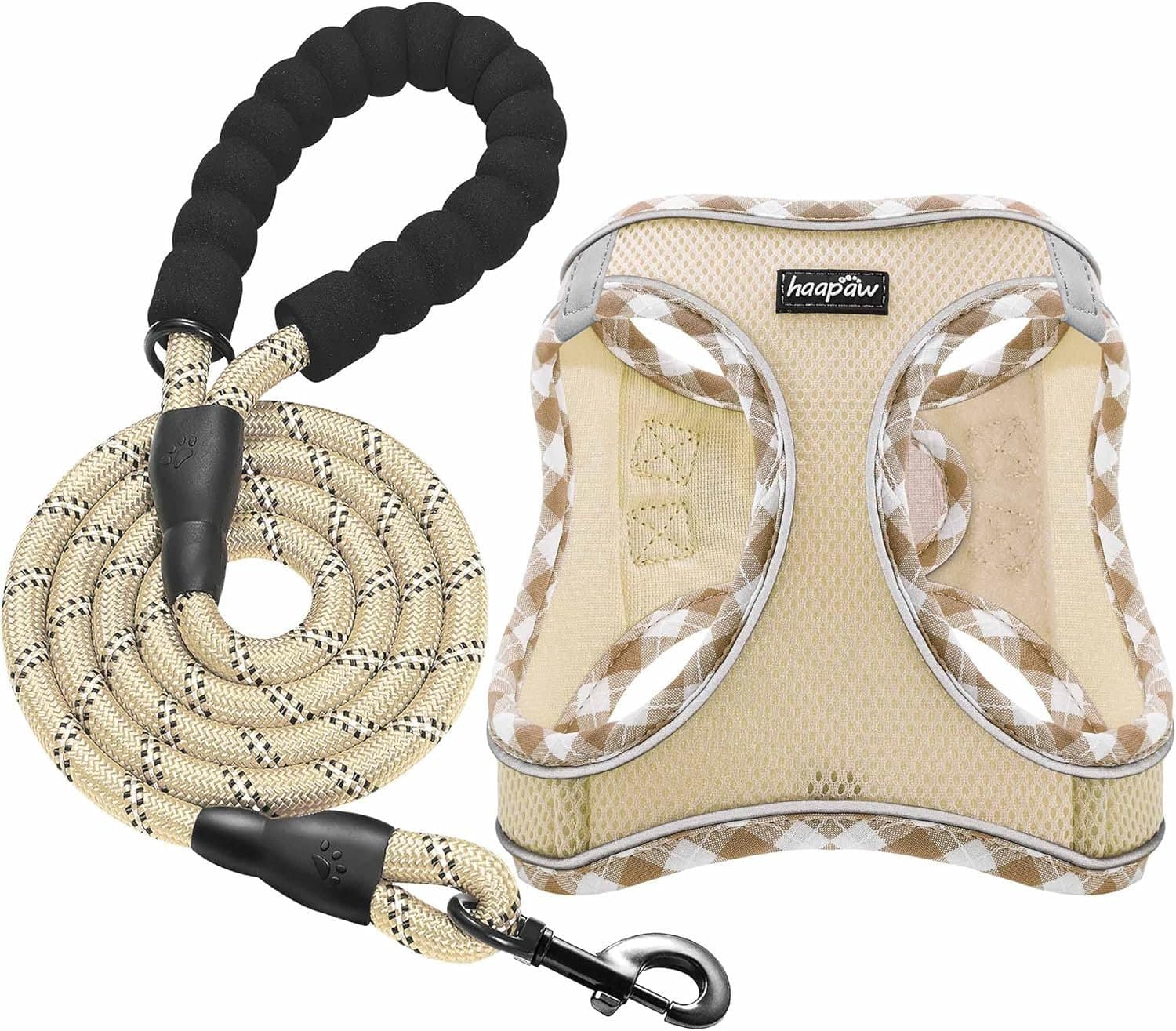 Haapaw Dog Harness & Leash Set Beige