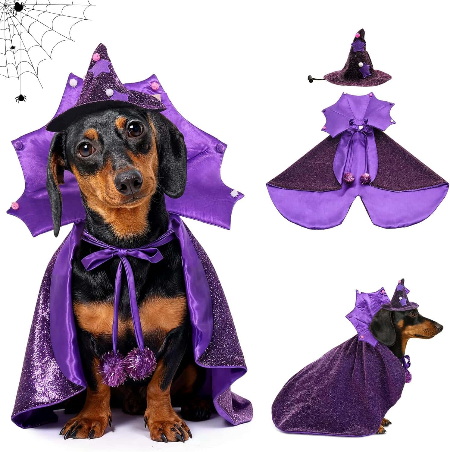 Kagoty Witch Dog Costume Purple Kagoty