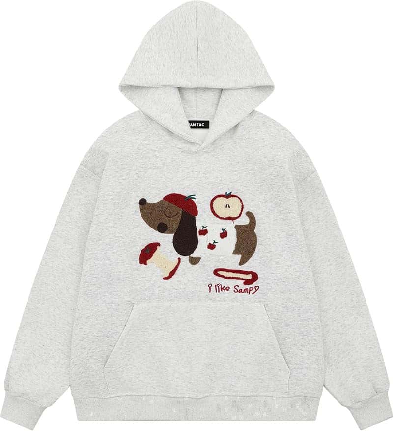 Vamtac Apple Dachshund Embroidered Hoodie Vamtac