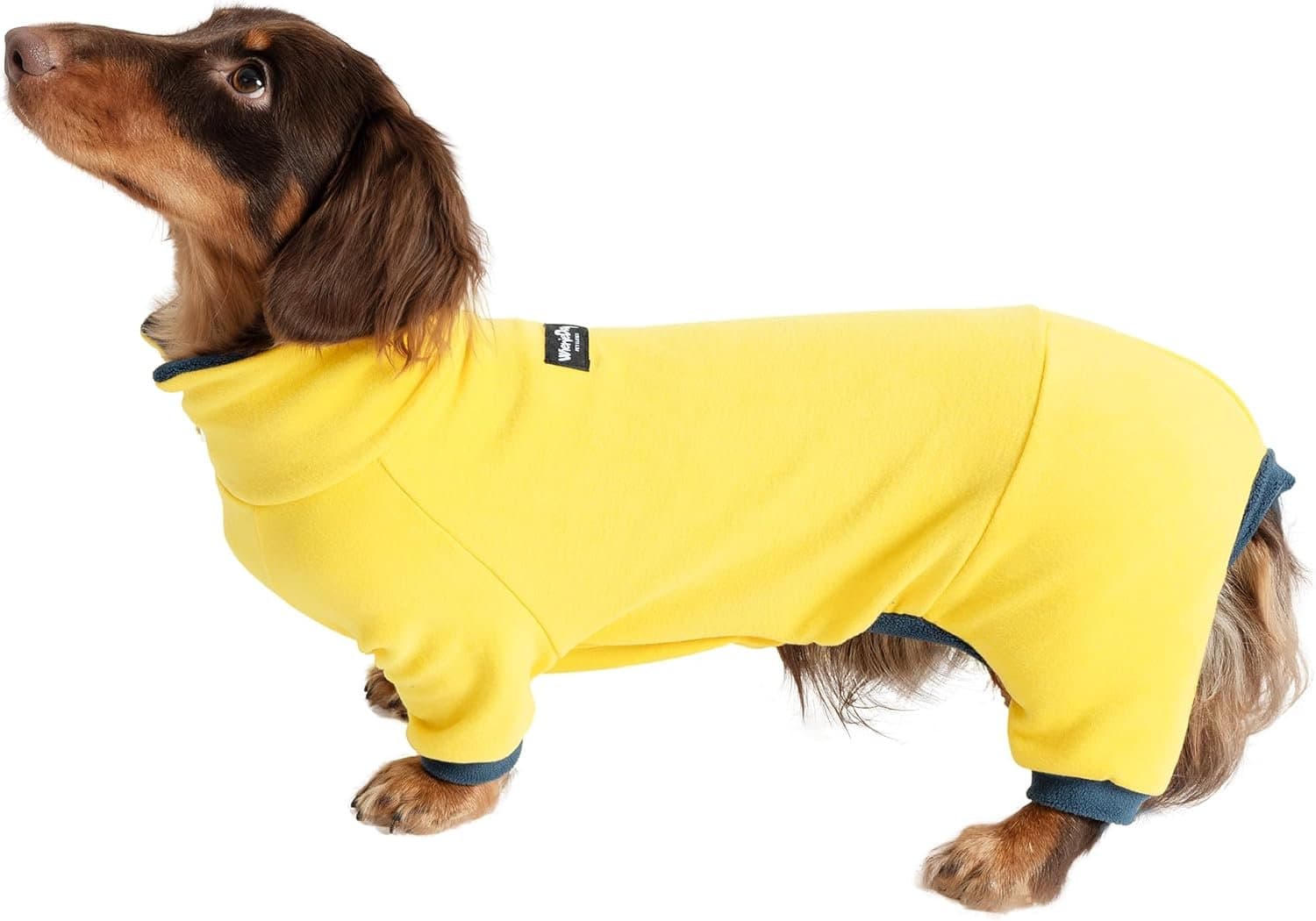 Dachshund Full Body Fleece Jumpsuit Yellow Wienieday