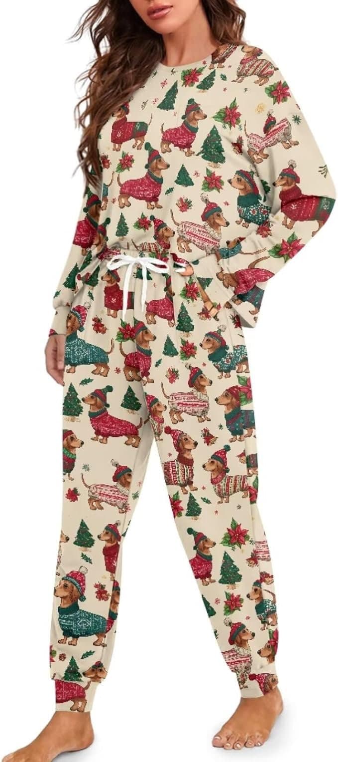 Christmas Dachshund Women’s Pajama Set